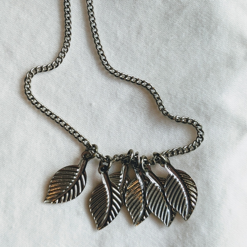 silver feather necklace